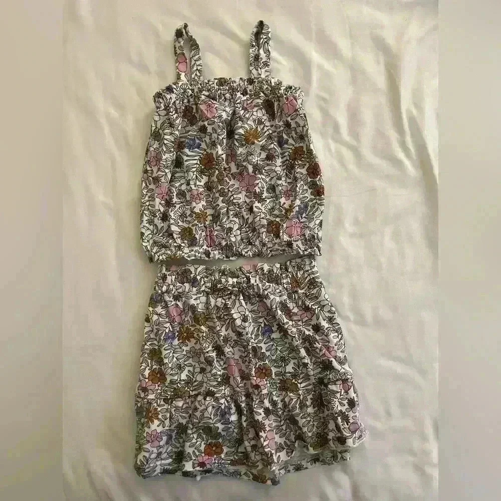 Carters Girls Kids Size 4 Two Piece Matching Skirt Set Multi